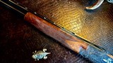 Browning Superlight Presentation P4W 410ga - Blue & Gold - JM Debrus Engraved - M/F - 26.5” - Oil Finish - Checkered Butt - 16 of 20