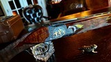 Browning Superposed 410ga Angelo Bee Custom Exhibition - 28” - IC/M - 99% - Heavy Gold Inlays - Heavily Stippled Detailed Background