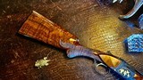 Browning Superposed 410ga Angelo Bee Custom Exhibition - 28” - IC/M - RKLT - 99% - Heavy Gold Inlays - Heavily Stippled Detailed Background - 18 of 19