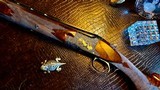 Browning Superposed 410ga Angelo Bee Custom Exhibition - 28” - IC/M - RKLT - 99% - Heavy Gold Inlays - Heavily Stippled Detailed Background - 8 of 19