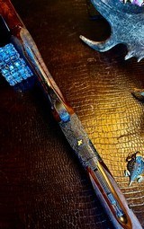 Browning Superposed 410ga Angelo Bee Custom Exhibition - 28” - IC/M - RKLT - 99% - Heavy Gold Inlays - Heavily Stippled Detailed Background - 4 of 19