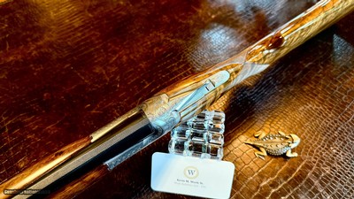 BROWNING SUPERPOSED POINTER GRADE 410GA - 26 3/8” - M / F - VANDERMISSEN G. ENGRAVED - 99% COLLECTOR CONDITION - RAREST SUPERPOSED - Image 13 of 25