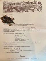 BROWNING GRADE II “PIGEON” 28GA SN: 9F1 SERIAL NUMBER ONE 1959 THE MOST HISTORICALLY SIGNIFICANT OF ITS’S GRADE - 3 of 22