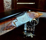 BROWNING BELGIUM SUPERPOSED PIGEON 28GA - 28” - RKLT - INCREDIBLE BLACK FEATHERCROTCH WALNUT - MIDDLE AND END IVORY BEADS - 5 of 17