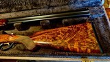 BROWNING BELGIUM SUPERPOSED PIGEON 28GA - 28” - RKLT - INCREDIBLE BLACK FEATHERCROTCH WALNUT - MIDDLE AND END IVORY BEADS - 14 of 17