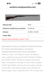 PARKER DHE 20GA 30” - M / F - SINGLE TRIGGER - VENT RIB - ALL ORIGINAL - THE UNICORN - PAGE 543 IN THE SERIALIZATION BOOK - 18 of 19