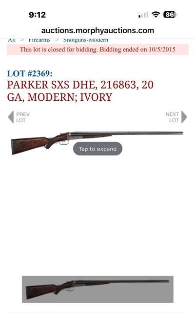 PARKER DHE 20GA 30” - M / F - SINGLE TRIGGER - VENT RIB - ALL ORIGINAL - THE UNICORN - PAGE 543 IN THE SERIALIZATION BOOK - Image 19 of 19