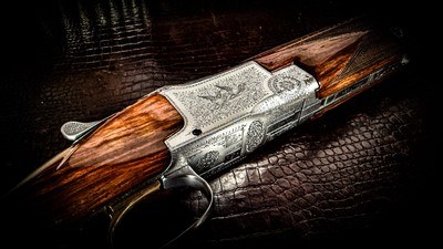 BROWNING SUPERPOSED PIGEON 20GA ca. 1961 - 26” - sk/sk - 99% CONDITION - 3” CHAMBER FIELD RKLT - FRENCH WALNUT - HORN BUTTPLATE w/ADORNED SCREWS