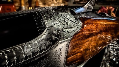 BROWNING SUPERPOSED PIGEON 20GA ca. 1961 - 26” - sk/sk - 99% CONDITION - 3” CHAMBER FIELD RKLT - FRENCH WALNUT - HORN BUTTPLATE w/ADORNED SCREWS