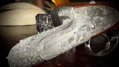 FAMARS ABBIATICO & SALVINELLI SLE CUSTOM 28GA GALLEAZZI ENGRAVED BULINO SCENE 26