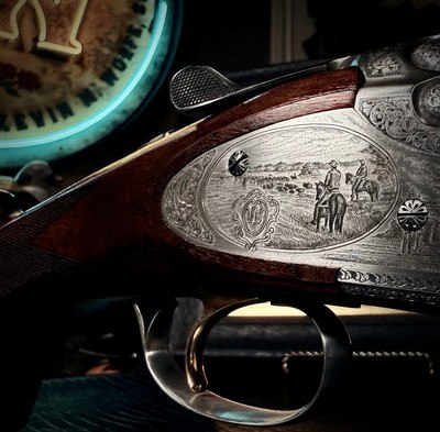 BERETTA KING RANCH 687 EELL DIAMOND PIGEON 12GA ENGRAVED BY BOTTEGA GIOVANELLI IN THE CASE IN THE BOX 28
