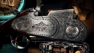 BERETTA KING RANCH 687 EELL DIAMOND PIGEON 12GA ENGRAVED BY BOTTEGA GIOVANELLI IN THE CASE IN THE BOX 28