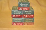Vintage Remington 30 Mauser 85 grain Metal Case 4 Boxes plus 1/2 box NOS - 1 of 4