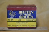 Herters 375 Caliber 235 grain Jacketed Semi_Point Bullets NOS - 1 of 1