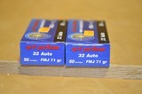 32 Auto 71 grain FMJ Two boxes 100 rounds - 1 of 1