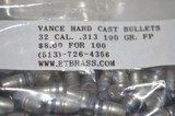 32 Caliber 100 grain .313 dia FP Hard Cast Bullets 400 count - 2 of 3