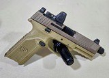 FN 509T, 9MM PISTOL, Treaded Barrel, FDE finish, with Trijicon RMR & Covert case - 6 of 13