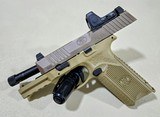 FN 509T, 9MM PISTOL, Treaded Barrel, FDE finish, with Trijicon RMR & Covert case - 5 of 13