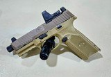 FN 509T, 9MM PISTOL, Treaded Barrel, FDE finish, with Trijicon RMR & Covert case - 7 of 13