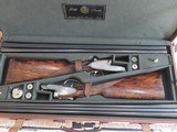 Flli PIOTTI Model Monaco Vintage Matched Pair 12 Ga. 30” Game Guns, PATELLI Engraved, finest Turkish walnut,Cased with Accessories, Springs, Pins - 9 of 15