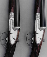 PIOTTI Monaco Vintage Matched Pair 12 Ga. 28" Light Weight Game Guns PATELLI Engraved Cased w/Accessories, Spare Pins, Springs Gorgeous Like New! - 2 of 15