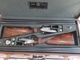 PIOTTI Monaco Vintage Matched Pair 12 Ga. 28" Light Weight Game Guns PATELLI Engraved Cased w/Accessories, Spare Pins, Springs Gorgeous Like New! - 8 of 15