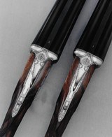 PIOTTI Monaco Vintage Matched Pair 12 Ga. 28" Light Weight Game Guns PATELLI Engraved Cased w/Accessories, Spare Pins, Springs Gorgeous Like New! - 3 of 15