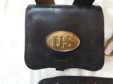 Civil War cartridge box and sling, belt with buckle and cap box, and canteen - 3 of 12