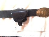 Civil War cartridge box and sling, belt with buckle and cap box, and canteen - 7 of 12
