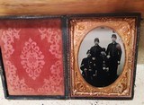 large quarter plate of four Union soldiers
