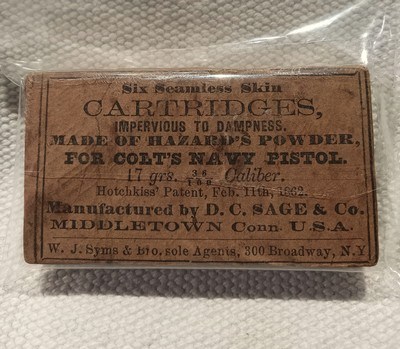 Full sealed box of .36 Cal. Colt Navy cartridges