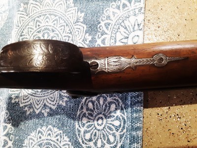 19th century double barrel percussion shotgun with bullet mold - Image 5 of 13