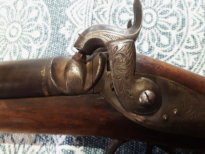 19th century double barrel percussion shotgun with bullet mold - Image 12 of 13