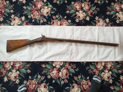 19th century double barrel percussion shotgun with bullet mold - Image 2 of 13