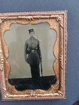 Quarter plate ambrotype of armed soldier - Image 1 of 4