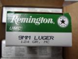 500RDS Remington UMC 9MM Luger 124GR FMJ
- 2 of 3