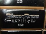 1,000RDS CCI Blazer Brass 9MM Luger 115GR FMJ - 2 of 3
