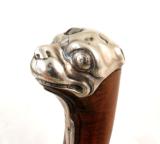 Pair of Antique French Converted Percussion Pistols w/Silver Dog Heads/Decorations - 7 of 8