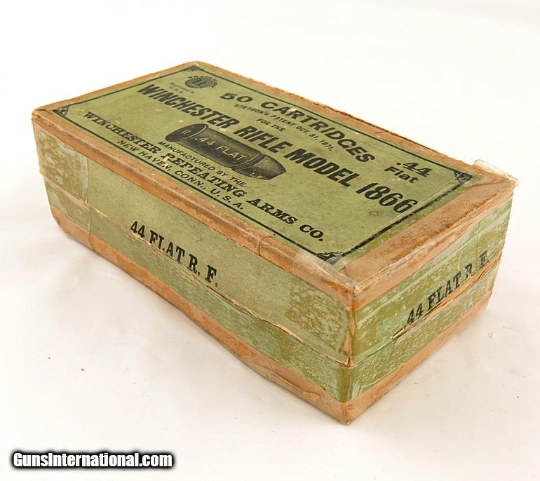 RARE Winchester Model 1866 .44 Cal Flat Henry Rifle Cartridges in Box