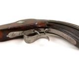 19th Cen Engraved European Percussion Dueling Pistol - 4 of 8