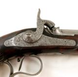 19th Cen Engraved European Percussion Dueling Pistol - 5 of 8