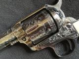 Engraved stainless Cimarron.45 SAA with ivory (new) - 3 of 9