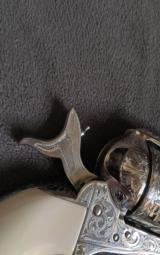 Engraved stainless Cimarron.45 SAA with ivory (new) - 9 of 9
