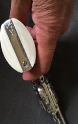 Engraved stainless Cimarron.45 SAA with ivory (new) - 7 of 9