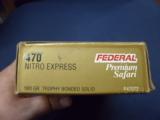470 NITRO EXPRESS 500 GRAIN TROPHY BONDED SOLID, FEDERAL 17 ROUNDS - 1 of 6