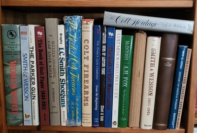 Lifetime Collection of Rare Firearm Books...Many Signed by Author...several with inscriptions