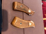 Walnut S&W Grips with Silver Medallions and Screw - 1 of 4