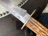 John Newton Frog Sheffield Bowie Knife - Stag Grips w/Sheath, Braided Tassel - Leather - 11 of 14