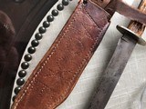 John Newton Frog Sheffield Bowie Knife - Stag Grips w/Sheath, Braided Tassel - Leather - 3 of 14