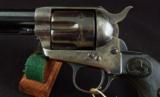 079-0916-3095, Colt SA Frontier Six Shooter, 75% deep overall blue, crisp excellent grips. 60% rainbow hues,
- 11 of 15